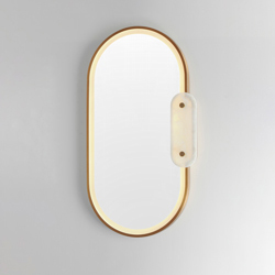 Stonewall White Alabaster LED Mirror