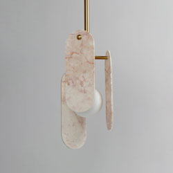 Megalith Stem Hung LED Pendant - Rose Jade