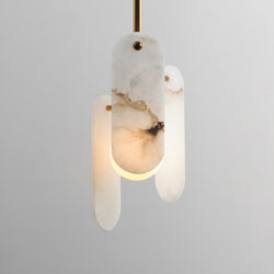 Megalith Stem Hung LED Pendant - Alabaster