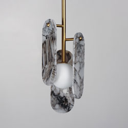 Megalith Cord Hung LED Pendant - Striae Arya