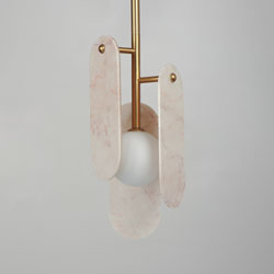 Megalith Cord Hung LED Pendant - Rose Jade