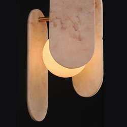 Megalith Cord Hung LED Pendant - Rose Jade