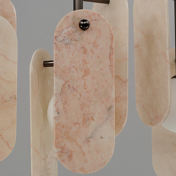 Megalith 5-Light Pendant Rose Jade Onyx