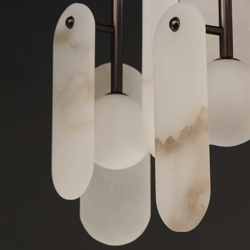 Megalith 5-Light Pendant Spanish Alabaster