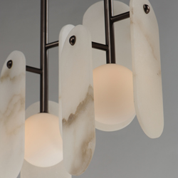 Megalith 5-Light Pendant Spanish Alabaster