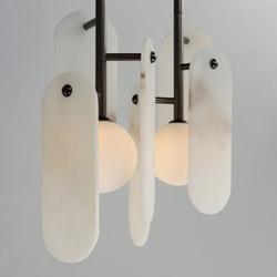 Megalith 5-Light Pendant Spanish Alabaster