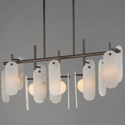 Megalith 5-Light Linear Pendant- Spanish Alabaster