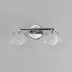 Domain 2-Light Wall Sconce - Clear/Chrome