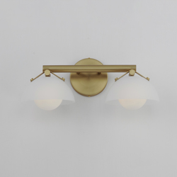 Domain 2-Light Wall Sconce - Frost/Brass