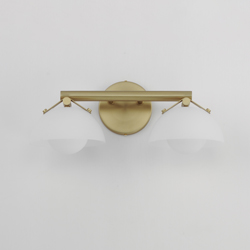 Domain 2-Light Wall Sconce - Frost/Brass