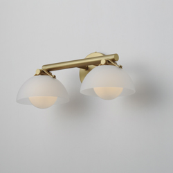 Domain 2-Light Wall Sconce - Frost/Brass