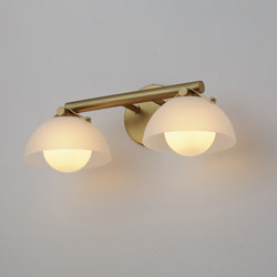 Domain 2-Light Wall Sconce - Frost/Brass