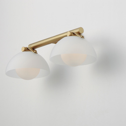 Domain 2-Light Wall Sconce - Frost/Brass