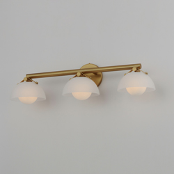 Domain 3-Light Bath Vanity - Frost/Brass