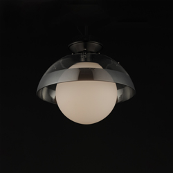 Domain 14" Semi Flush Mount-Smoke Stripe/Gunmetal