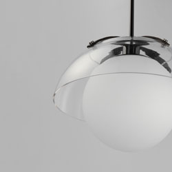 Domain 14" Pendant Clear/Black Nickel