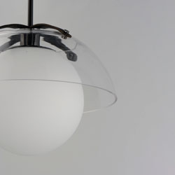 Domain 14" Pendant Clear/Black Nickel